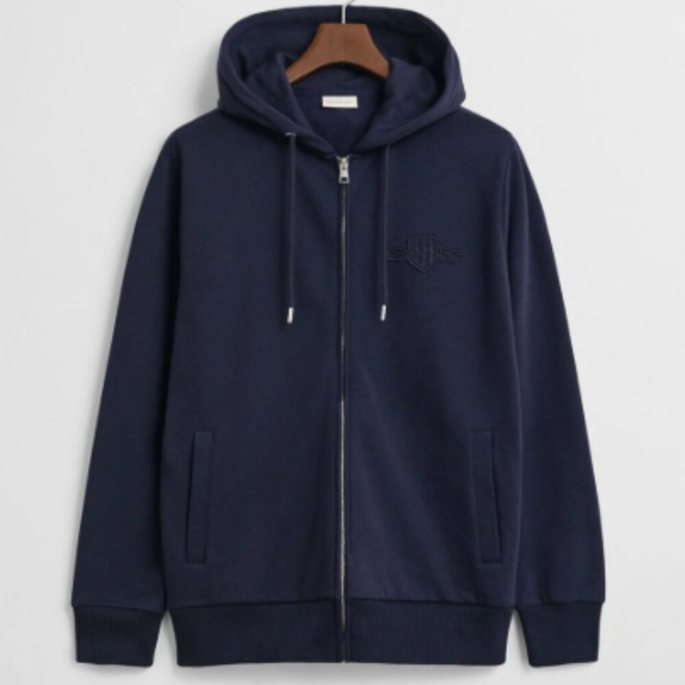 Tonal Shield Zip Hoodie